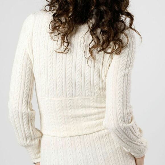 NWT B.O.G. Band of the Free Raquel Cropped Knit Sweater Top Sz. S [4-6] Ivory - Picture 6 of 10